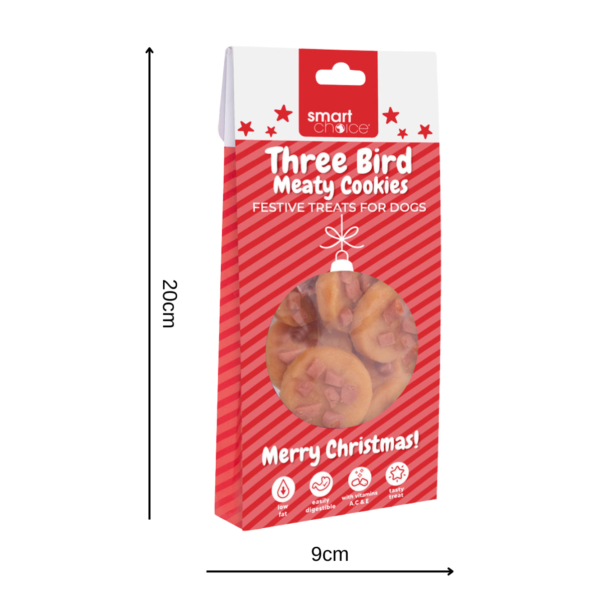 Christmas Dog Treats Pack of 3 Meaty Chicken Duck Festive Puppy Reward Chews