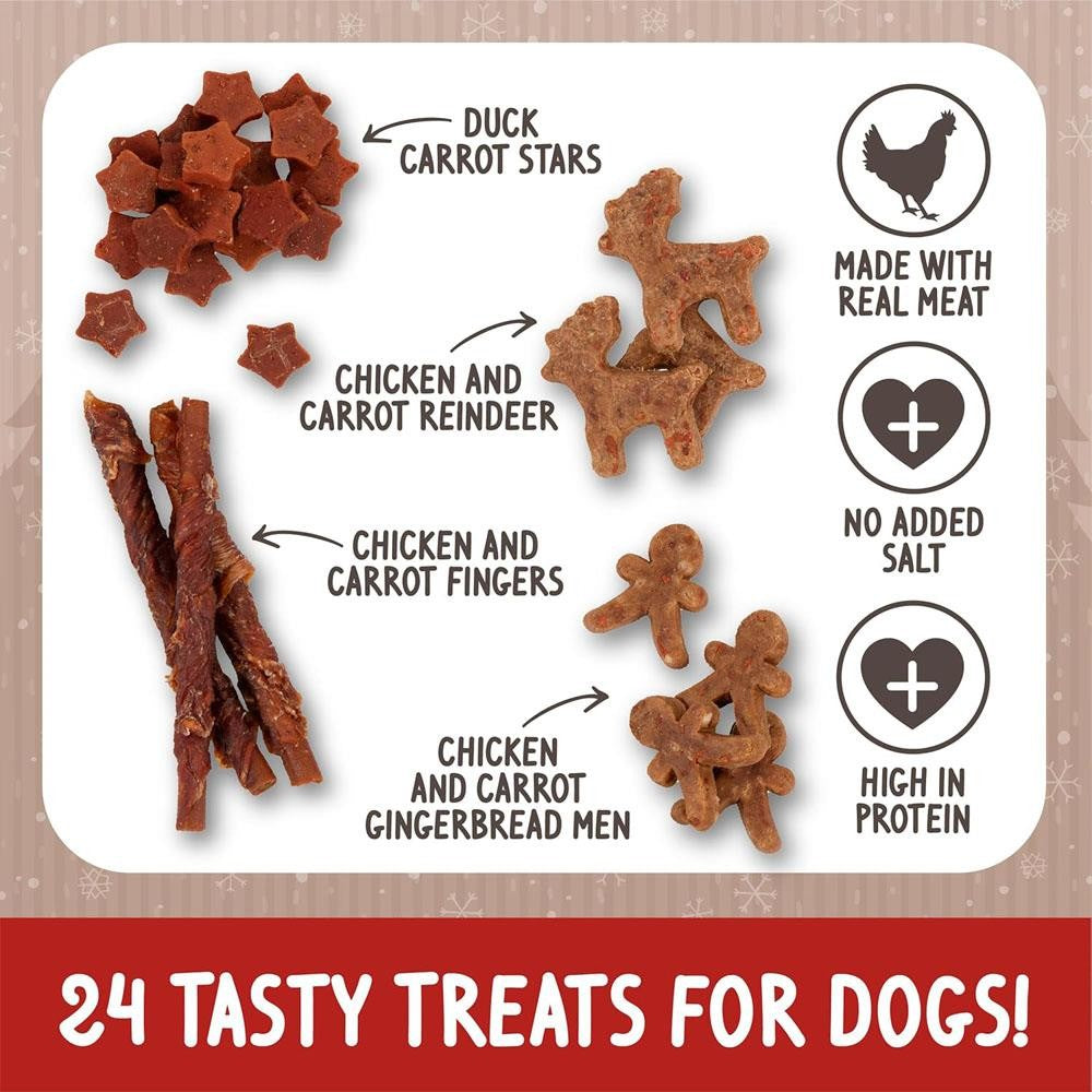 Rosewood Christmas Natural Selection Box Treats for Dogs 175G