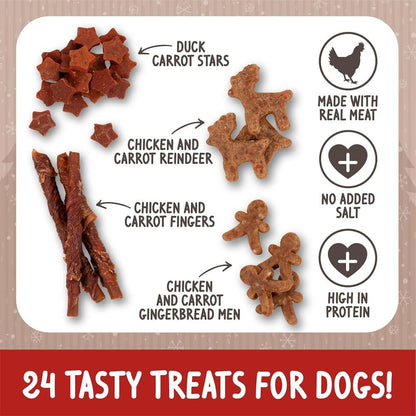 Rosewood Christmas Natural Selection Box Treats for Dogs 175G