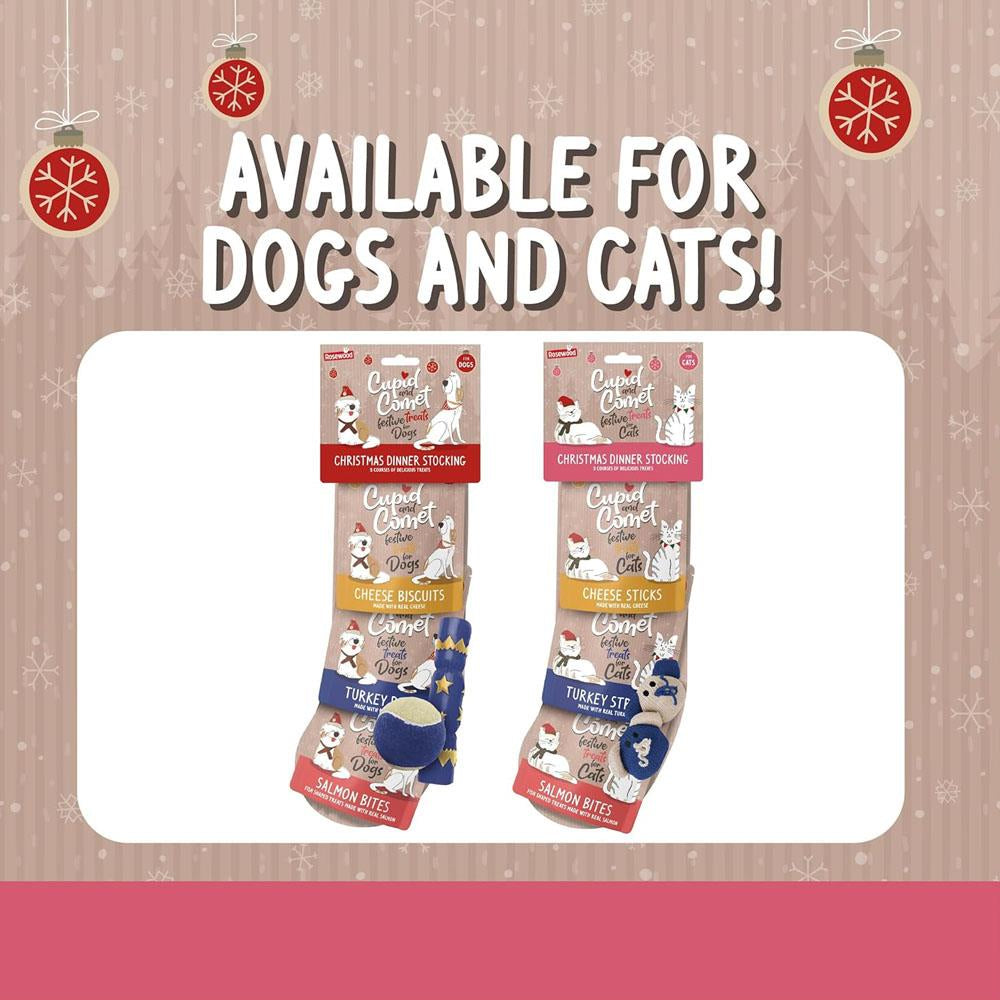 Rosewood Dog & Cat Christmas Stockings with Treats & Toys