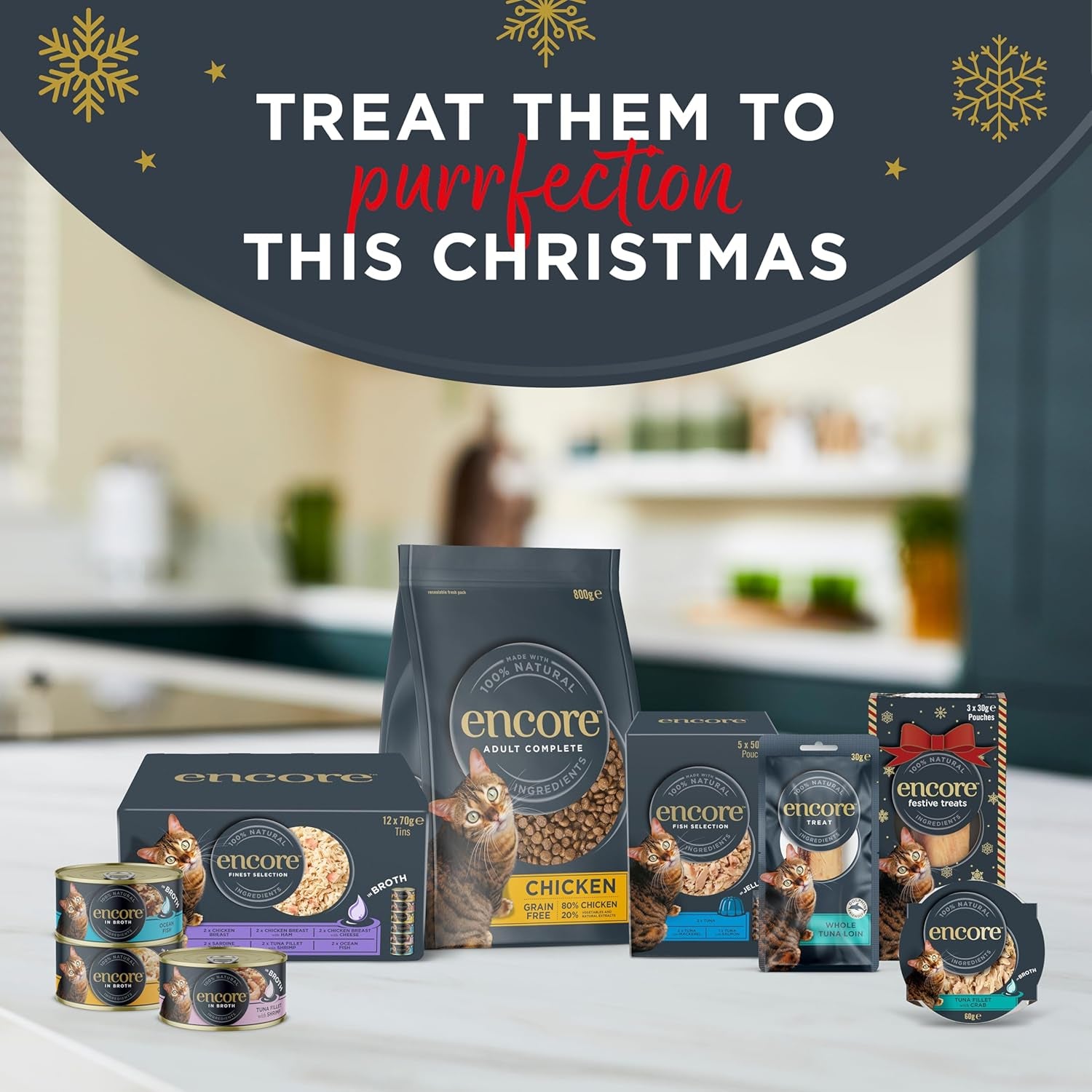 100% Natural Cat Treat Loins – Festive Variety, Grain Free (Tuna, Mackerel & Chicken with Rosemary) Pack of 3 × 30 G