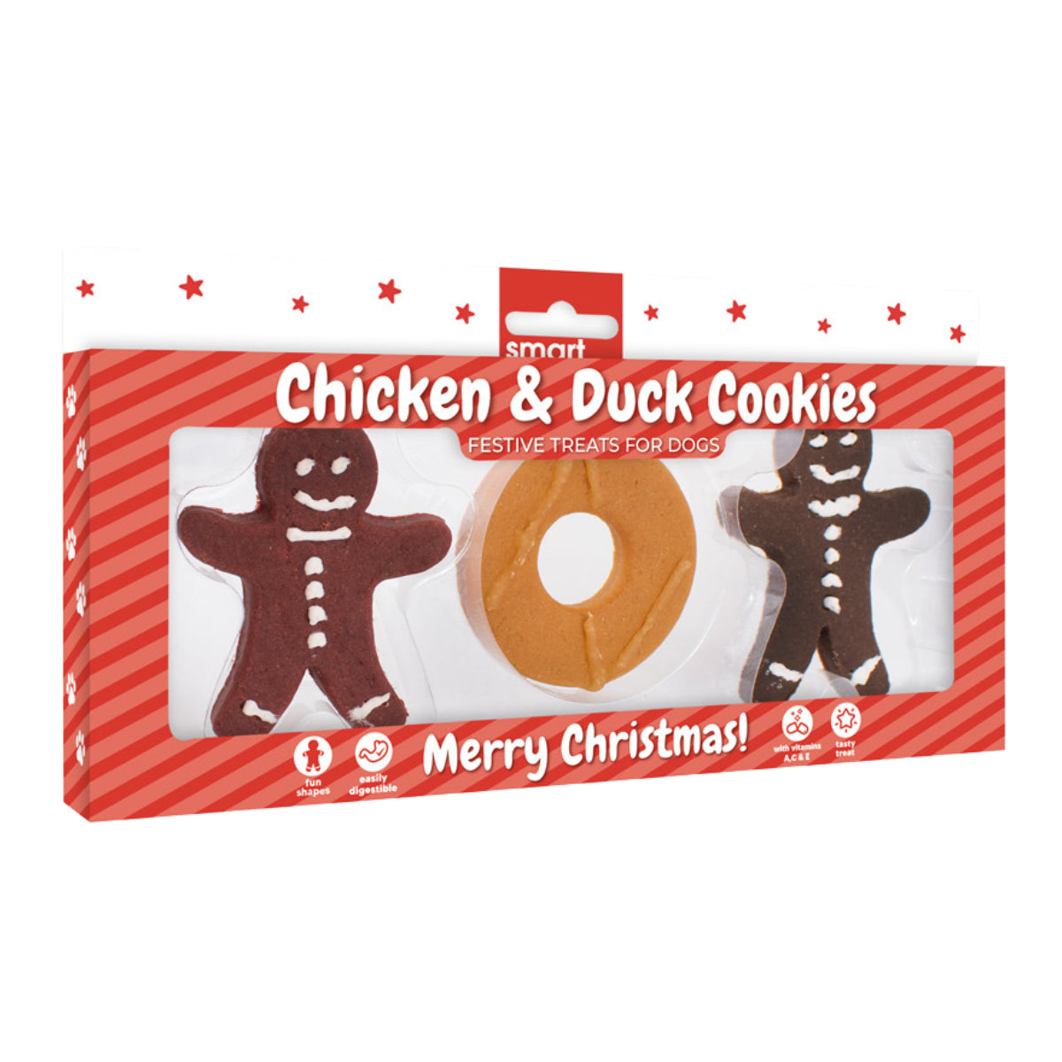 Christmas Dog Treats Set of 3 Gingerbread Biscuits Chicken Liver Duck Flavour