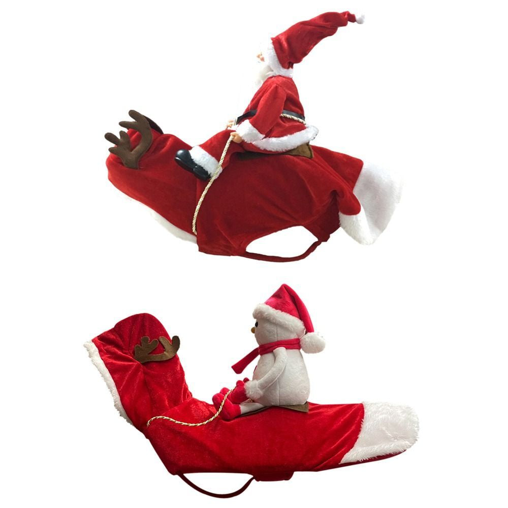 Pet Christmas Outfit Dog Cat Xmas Santa Coat Costume Dress Party Cosplay Clothes