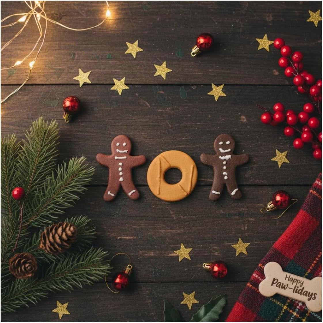 Festive Dog Treats Meaty Christmas Cookie Pack – 3 Pet Biscuits in Gingerbread & Ring Shapes with Chicken, Duck & Liver Flavour – Seasonal Snacks in Festive Gift Packaging for Dogs