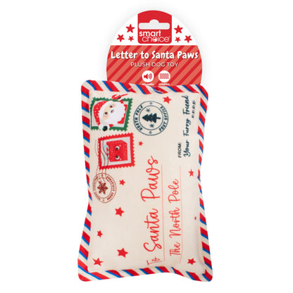 Squeaky Dog Toy Christmas Letter to Santa Crinkle Effect Interactive Stimulating