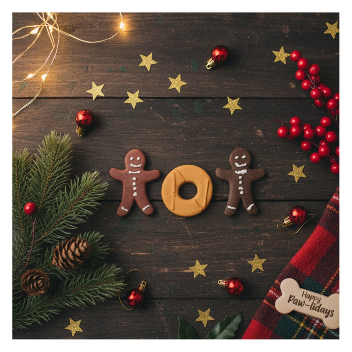 Christmas Dog Treats Set of 3 Gingerbread Biscuits Chicken Liver Duck Flavour