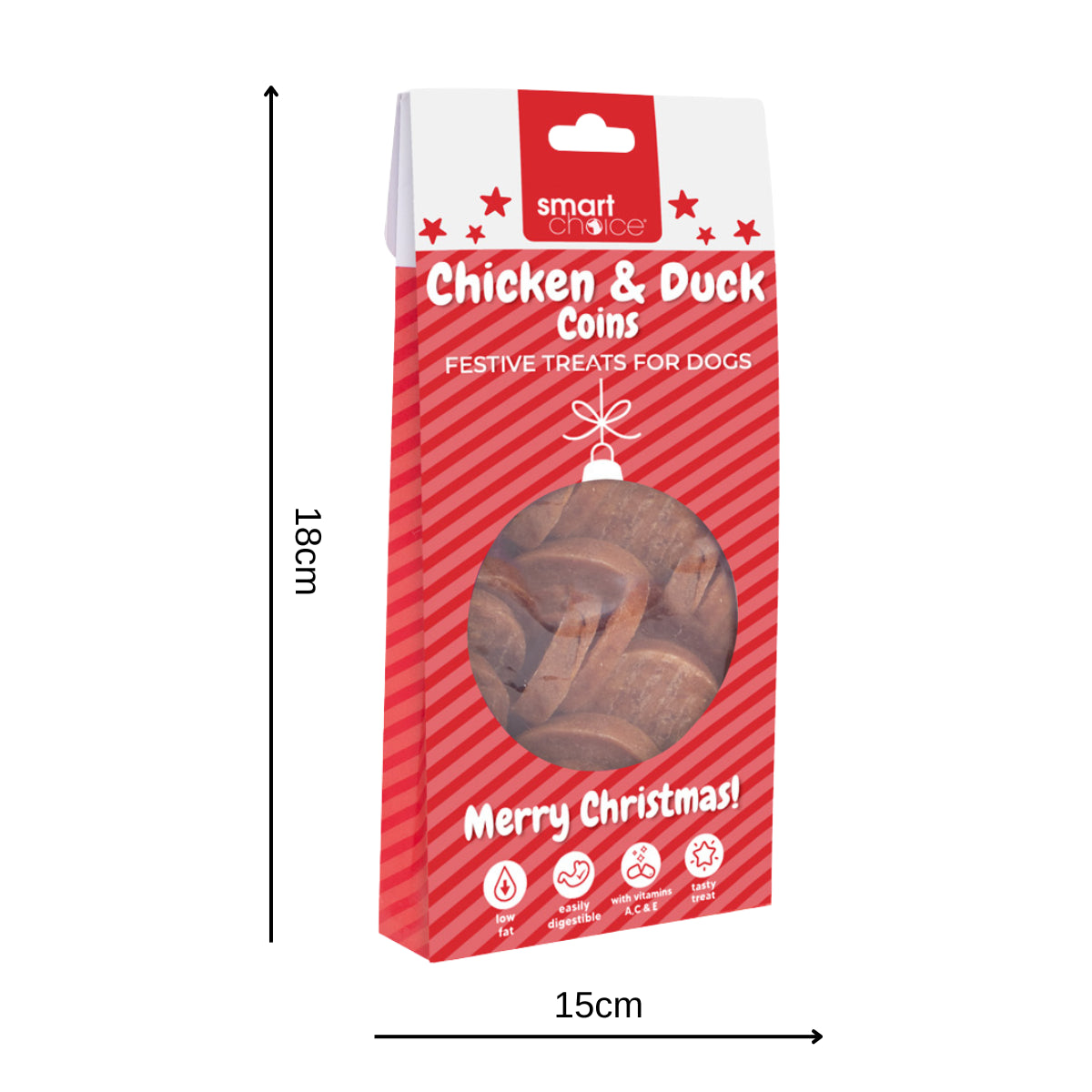 Christmas Dog Treats Pack of 3 Meaty Chicken Duck Festive Puppy Reward Chews