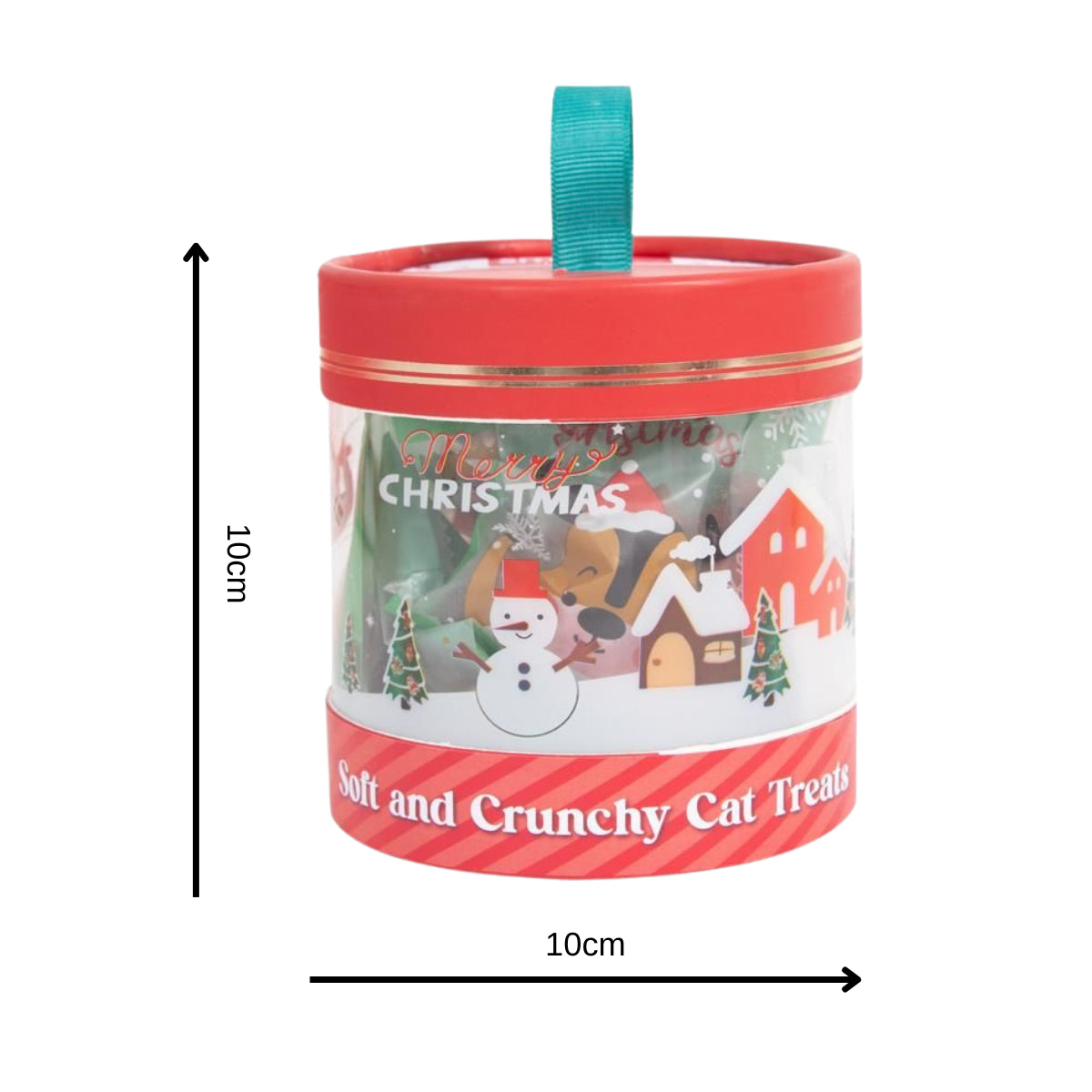 Christmas Cat Treats Set of Crunchy Pillow Biscuit Chicken Salmon Beef Catnip