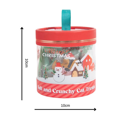 Christmas Cat Treats Set of Crunchy Pillow Biscuit Chicken Salmon Beef Catnip