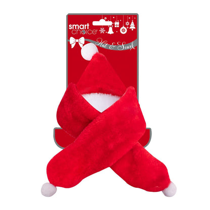 Pet Christmas Santa Hat and Scarf Xmas Outfit Fancy Dress Party Outfit