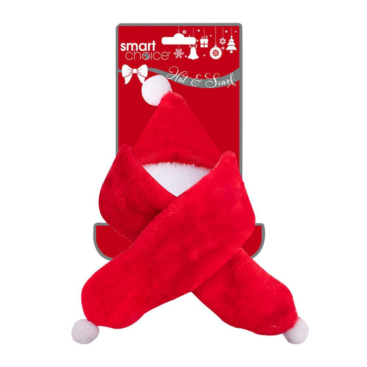 Pet Christmas Santa Hat and Scarf Xmas Outfit Fancy Dress Party Outfit