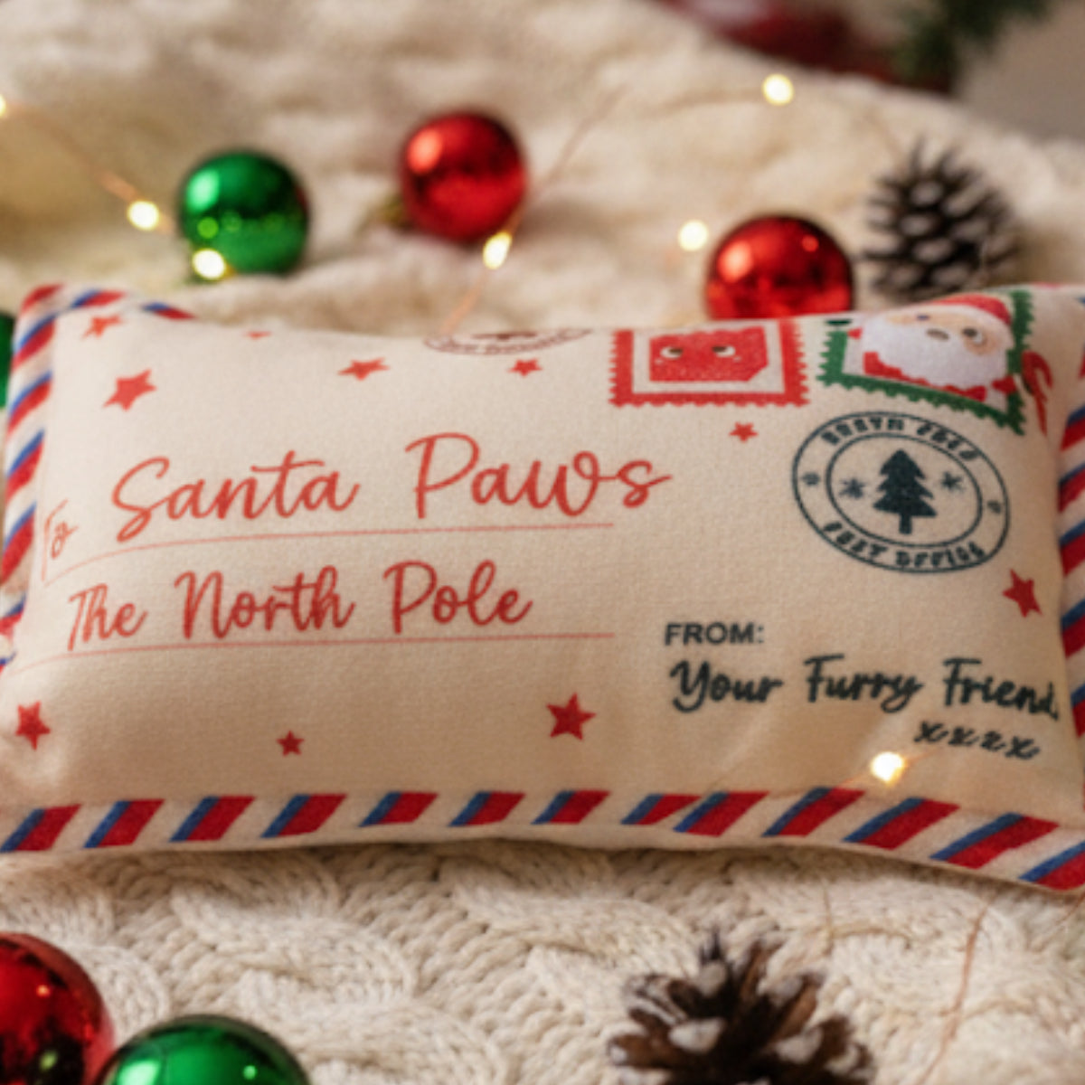 Squeaky Dog Toy Christmas Letter to Santa Crinkle Effect Interactive Stimulating