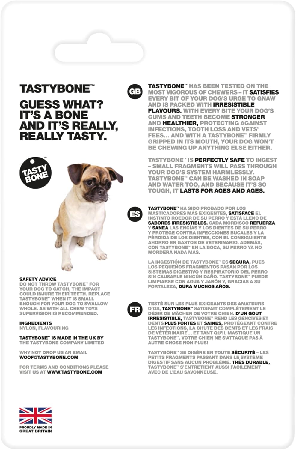 Tastybone Festive Nylon Dog Chew Toy for Toy Dogs (Turkey & Cranberry) - Christmas Dog Present, Indestructible for Aggressive Chewers, Everlasting Flavour, Made in the UK