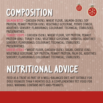 Cupid & Comet Christmas Dinner & Toys Stocking Gift, Dog Treats