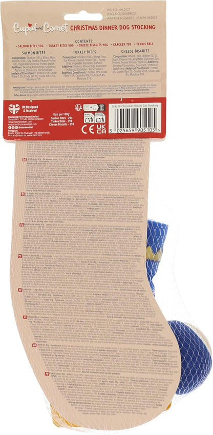 Cupid & Comet Christmas Dinner & Toys Stocking Gift, Dog Treats