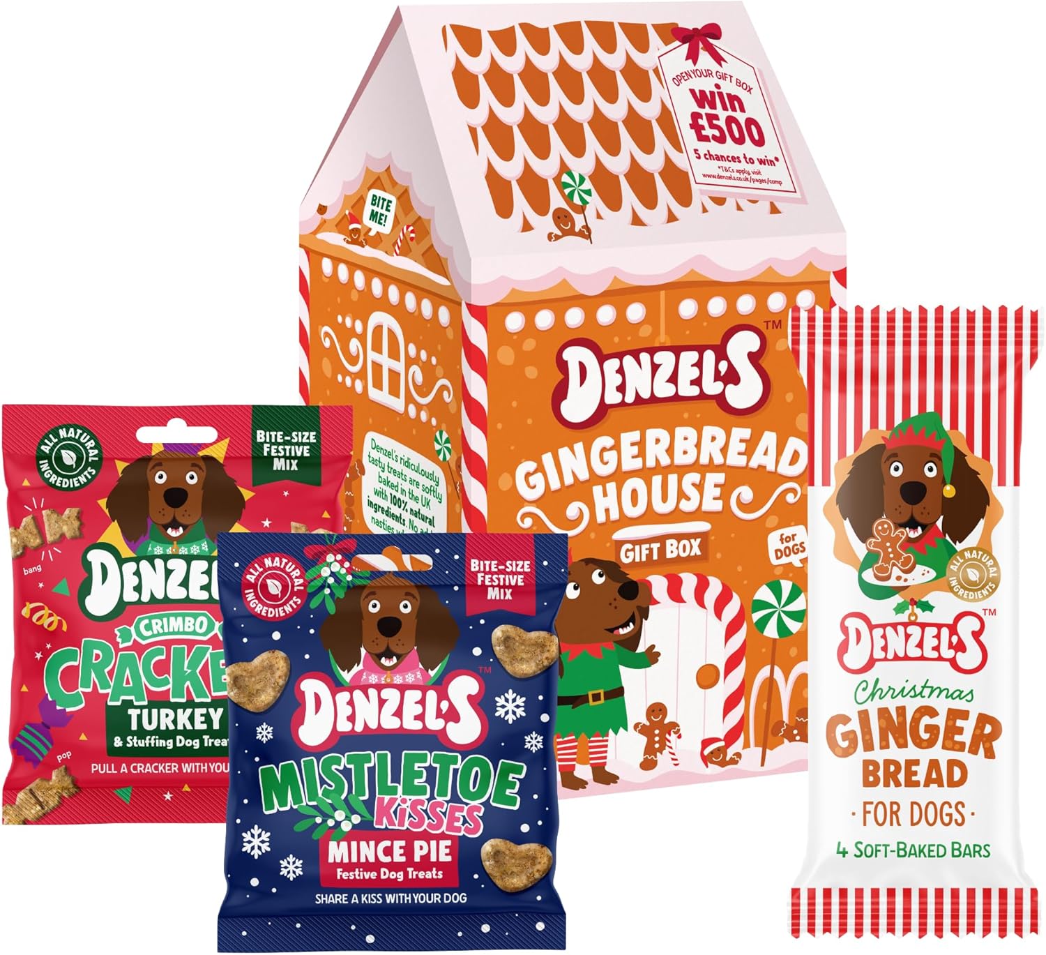 Denzel’S Christmas Dog Treats - Gingerbread House Gift Box for Dogs (140G)