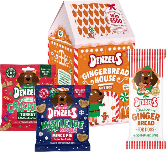 Denzel’S Christmas Dog Treats - Gingerbread House Gift Box for Dogs (140G)