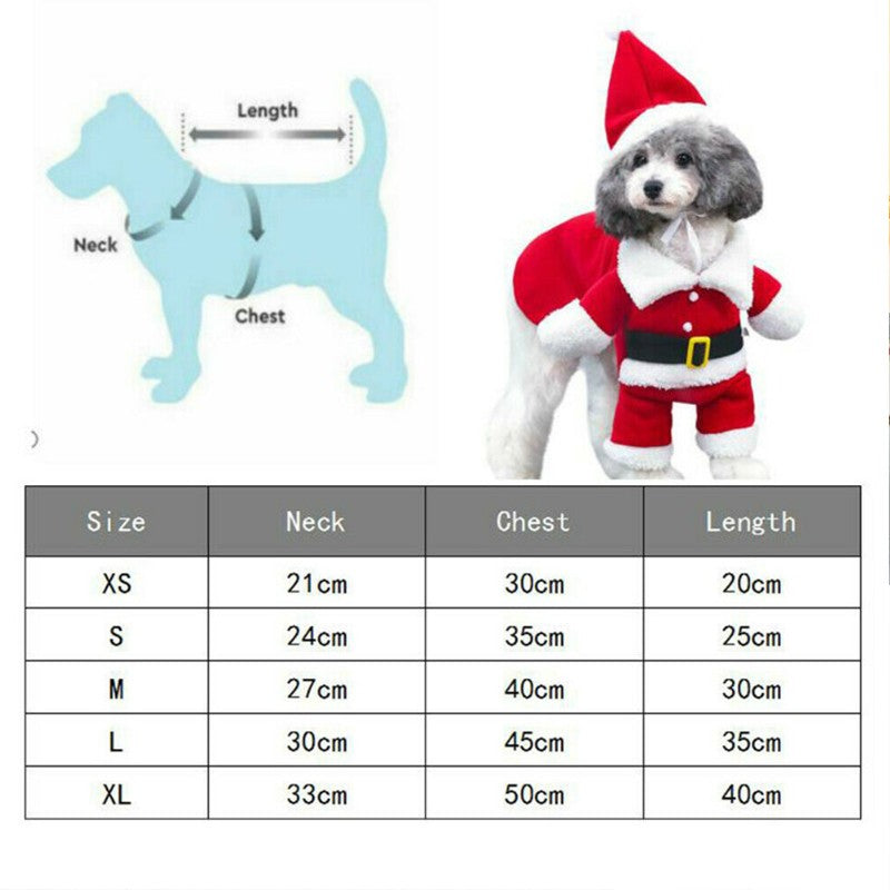 Pet Dog Christmas Clothes Santa Claus Dog Costume Winter Funny Puppy Pet Cosplay