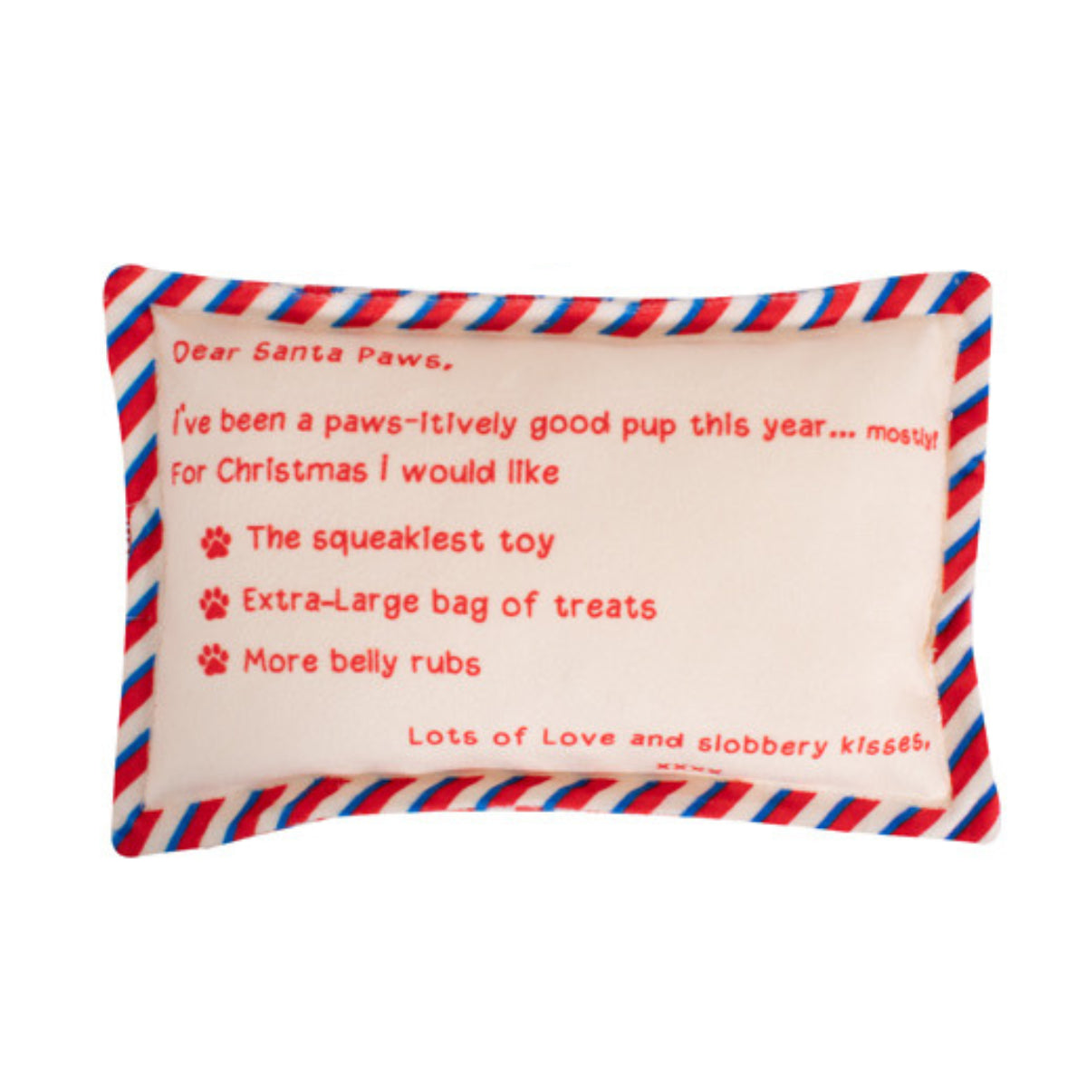 Squeaky Dog Toy Christmas Letter to Santa Crinkle Effect Interactive Stimulating