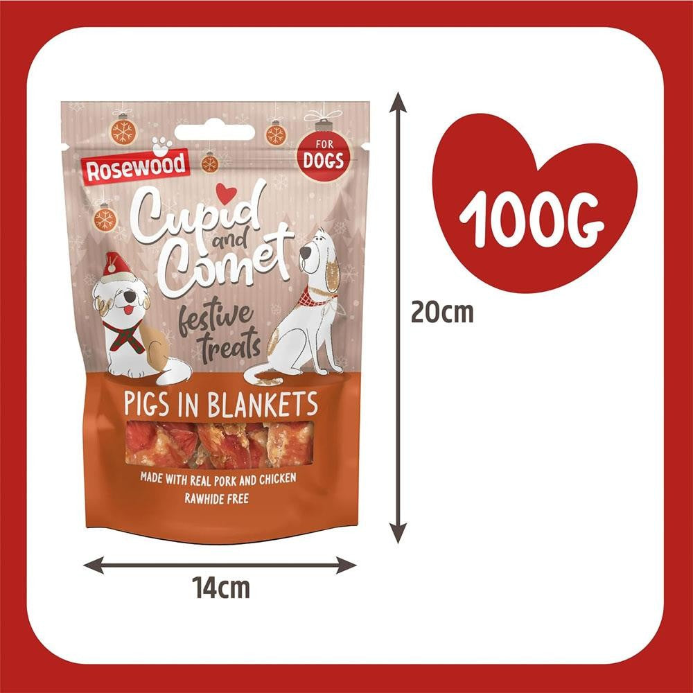 Rosewood Dog Treats Cupid & Comet Pigs in Blankets 100G
