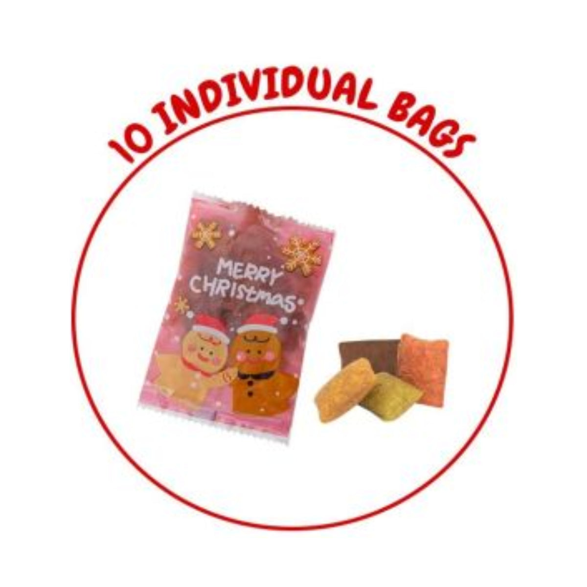 Christmas Cat Treats Set of Crunchy Pillow Biscuit Chicken Salmon Beef Catnip