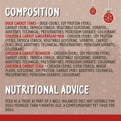 Rosewood Christmas Natural Selection Box Treats for Dogs 175G