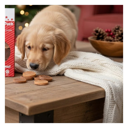 Christmas Dog Treats Pack of 3 Meaty Chicken Duck Festive Puppy Reward Chews