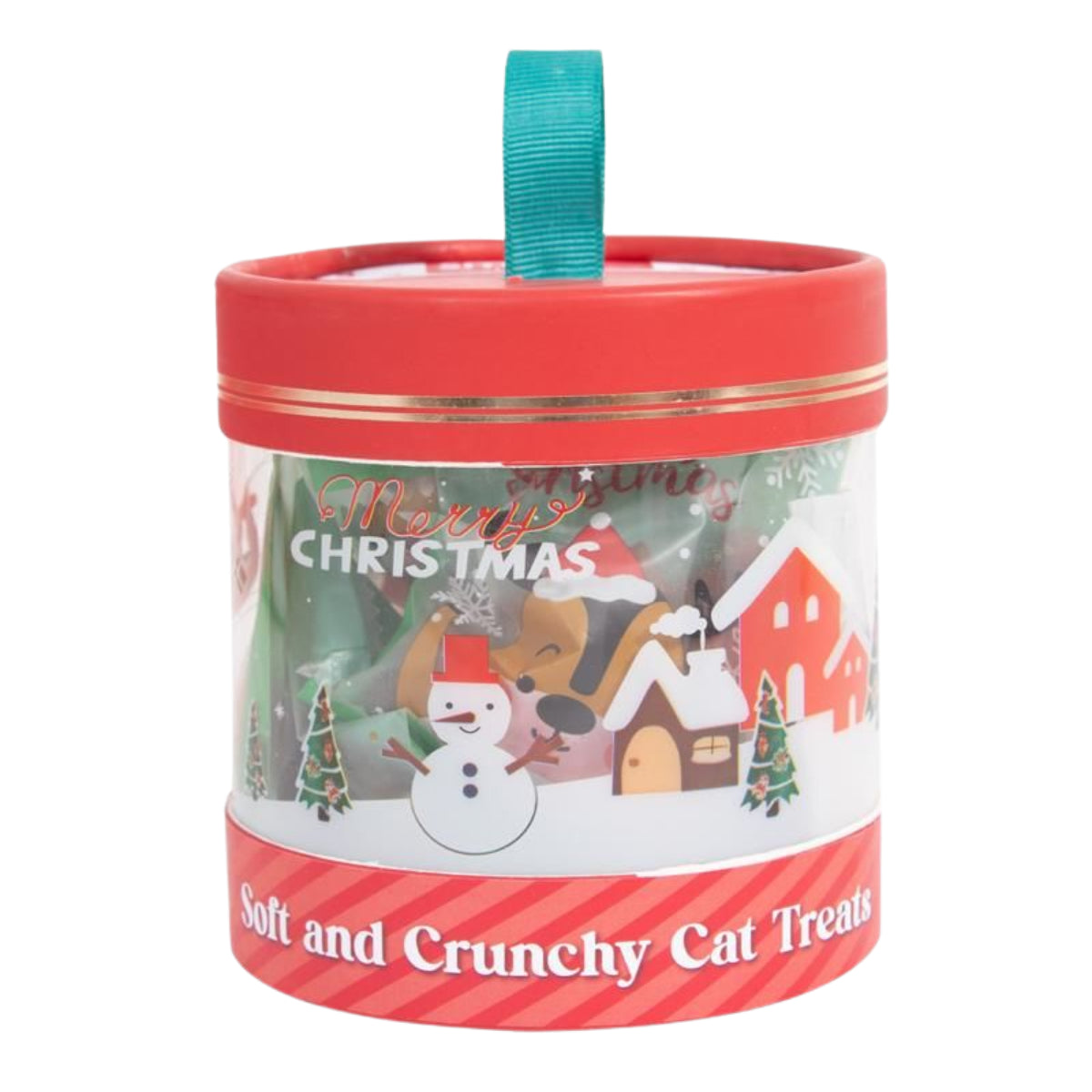 Christmas Cat Treats Set of Crunchy Pillow Biscuit Chicken Salmon Beef Catnip