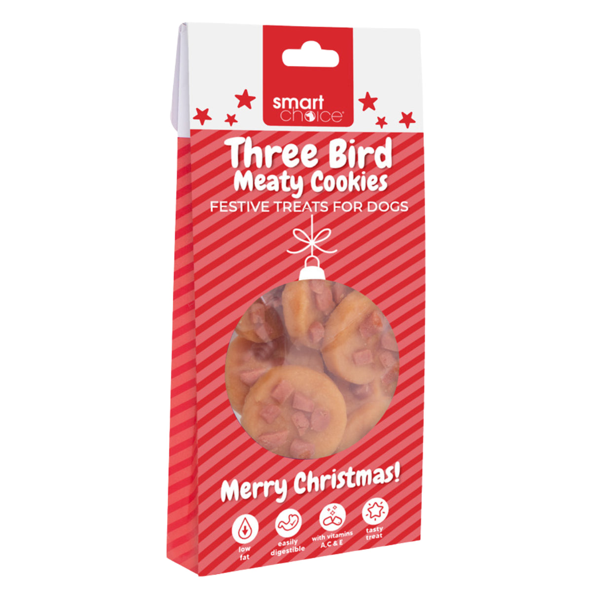 Christmas Dog Treats Pack of 3 Meaty Chicken Duck Festive Puppy Reward Chews