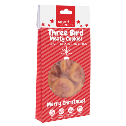 Christmas Dog Treats Pack of 3 Meaty Chicken Duck Festive Puppy Reward Chews