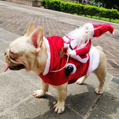 Pet Christmas Outfit Dog Cat Xmas Santa Coat Costume Dress Party Cosplay Clothes