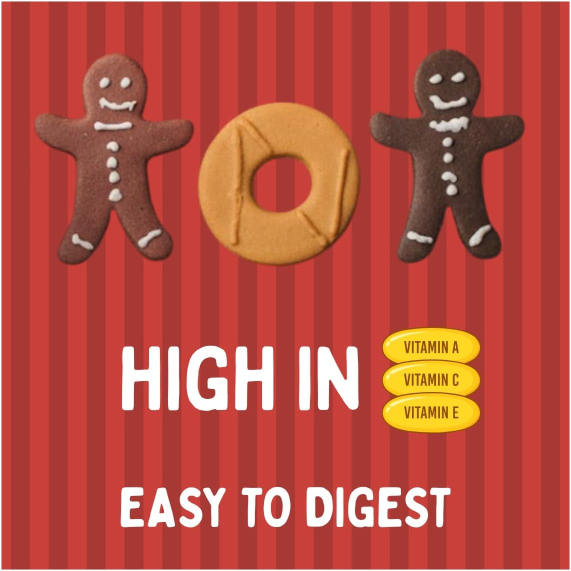 Festive Dog Treats Meaty Christmas Cookie Pack – 3 Pet Biscuits in Gingerbread & Ring Shapes with Chicken, Duck & Liver Flavour – Seasonal Snacks in Festive Gift Packaging for Dogs