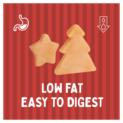 Christmas Dog Treats Pack of 3 Meaty Chicken Duck Festive Puppy Reward Chews