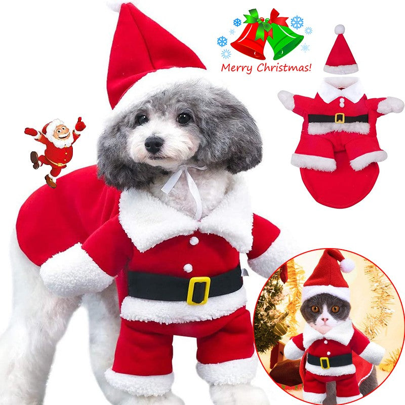 Pet Dog Christmas Clothes Santa Claus Dog Costume Winter Funny Puppy Pet Cosplay