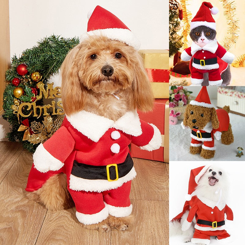 Pet Dog Christmas Clothes Santa Claus Dog Costume Winter Funny Puppy Pet Cosplay