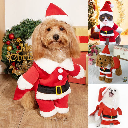 Pet Dog Christmas Clothes Santa Claus Dog Costume Winter Funny Puppy Pet Cosplay