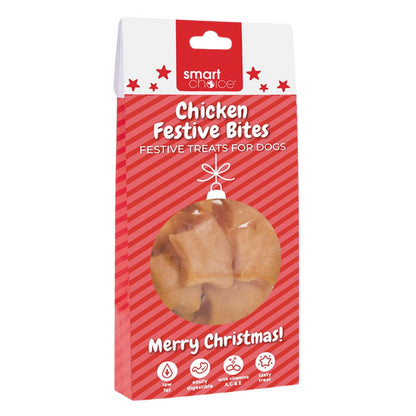 Christmas Dog Treats Pack of 3 Meaty Chicken Duck Festive Puppy Reward Chews