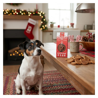 Christmas Dog Treats Pack of 3 Meaty Chicken Duck Festive Puppy Reward Chews