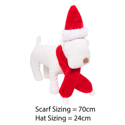 Pet Christmas Santa Hat and Scarf Xmas Outfit Fancy Dress Party Outfit