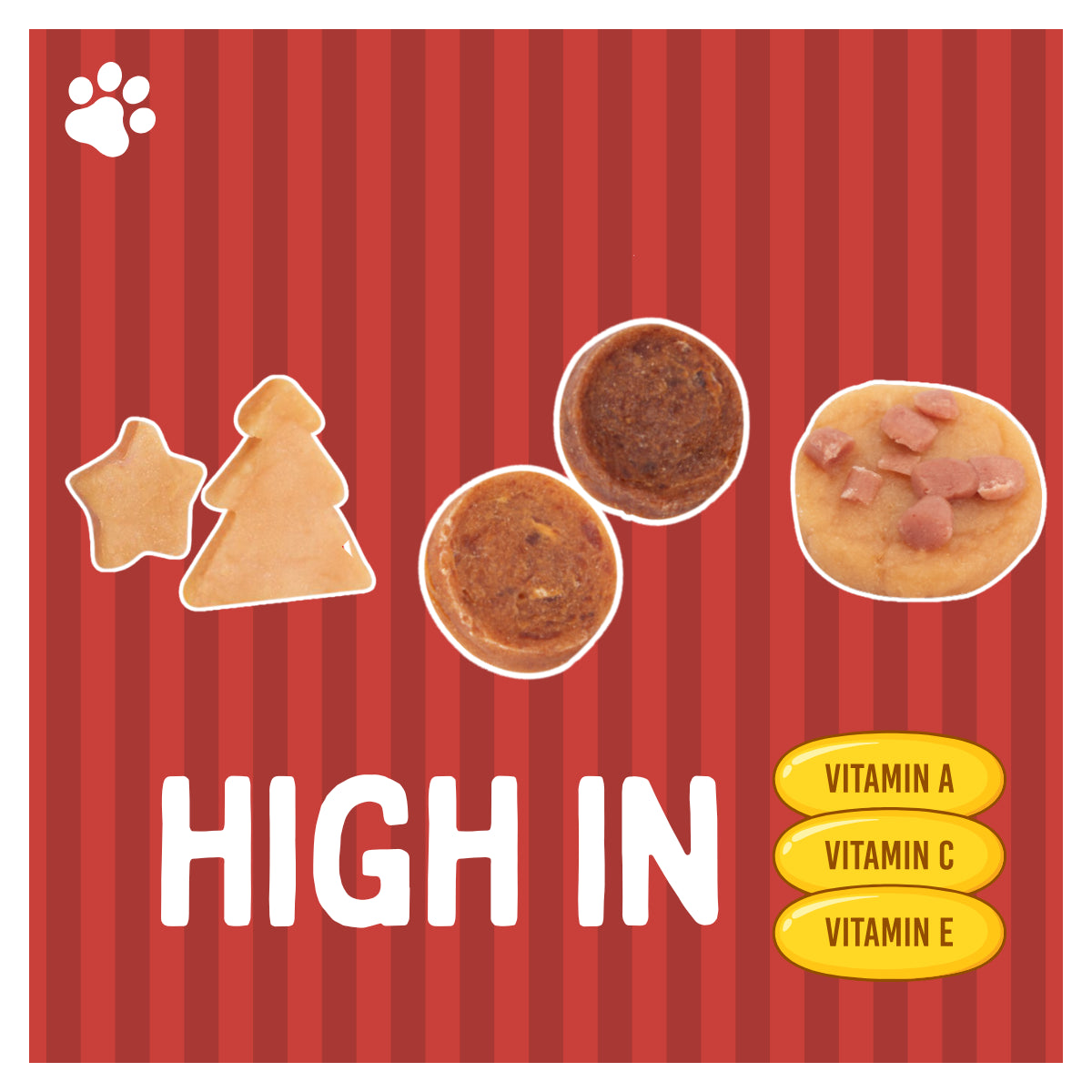 Christmas Dog Treats Pack of 3 Meaty Chicken Duck Festive Puppy Reward Chews