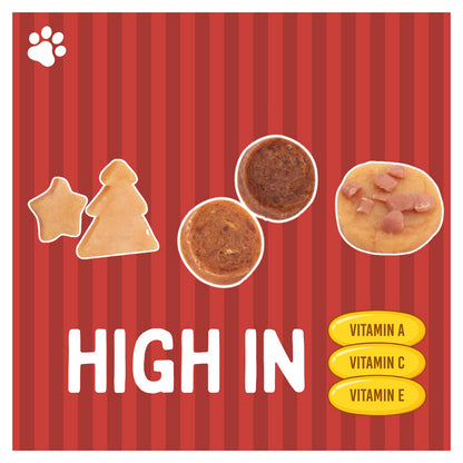 Christmas Dog Treats Pack of 3 Meaty Chicken Duck Festive Puppy Reward Chews