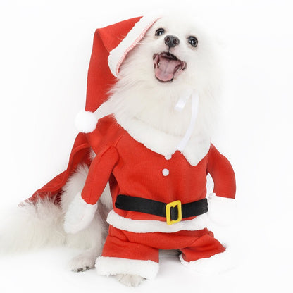 Pet Dog Christmas Clothes Santa Claus Dog Costume Winter Funny Puppy Pet Cosplay