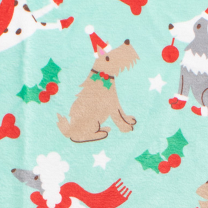 Christmas Pet Blanket Fleece Green Red Dog Puppy Cat Soft Festive Print 90X70Cm